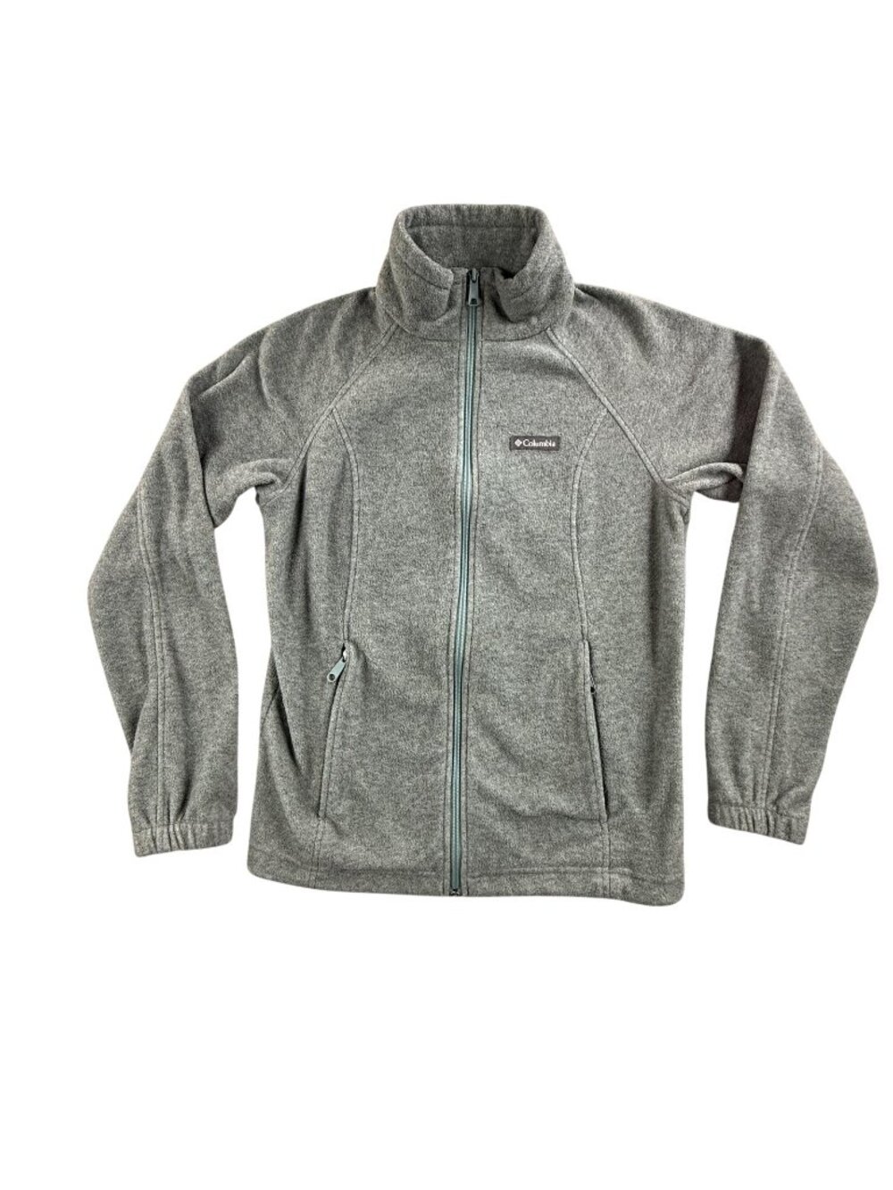 Columbia Jacket Womens Medium Green Fleece Full Zip Lightweight Pockets Hiking - Picture 1 of 13